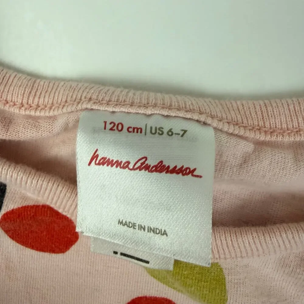 Hanna Andersson Pink Confetti Dot Print A-Line Dress, Size 6/7